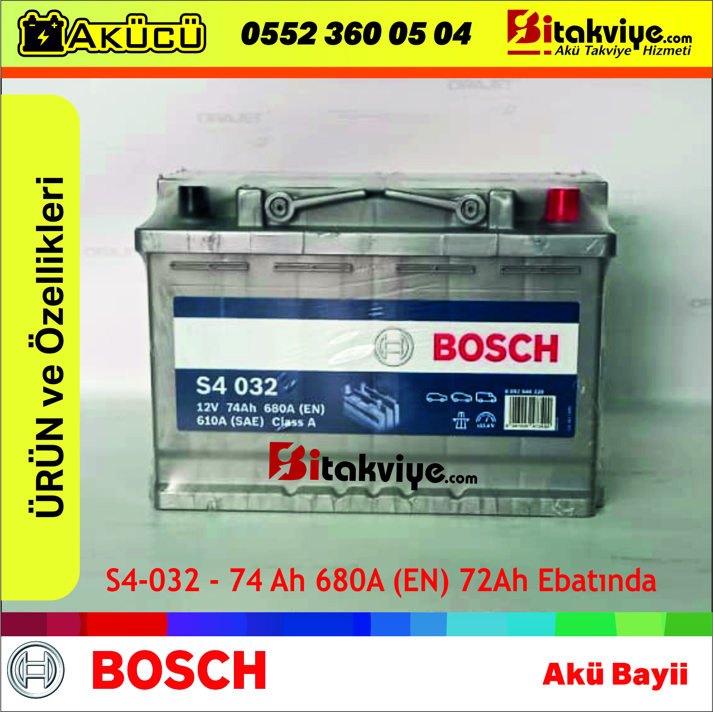 Bosch S4 74Ah (70-72-75 Muadil) 680A (EN)