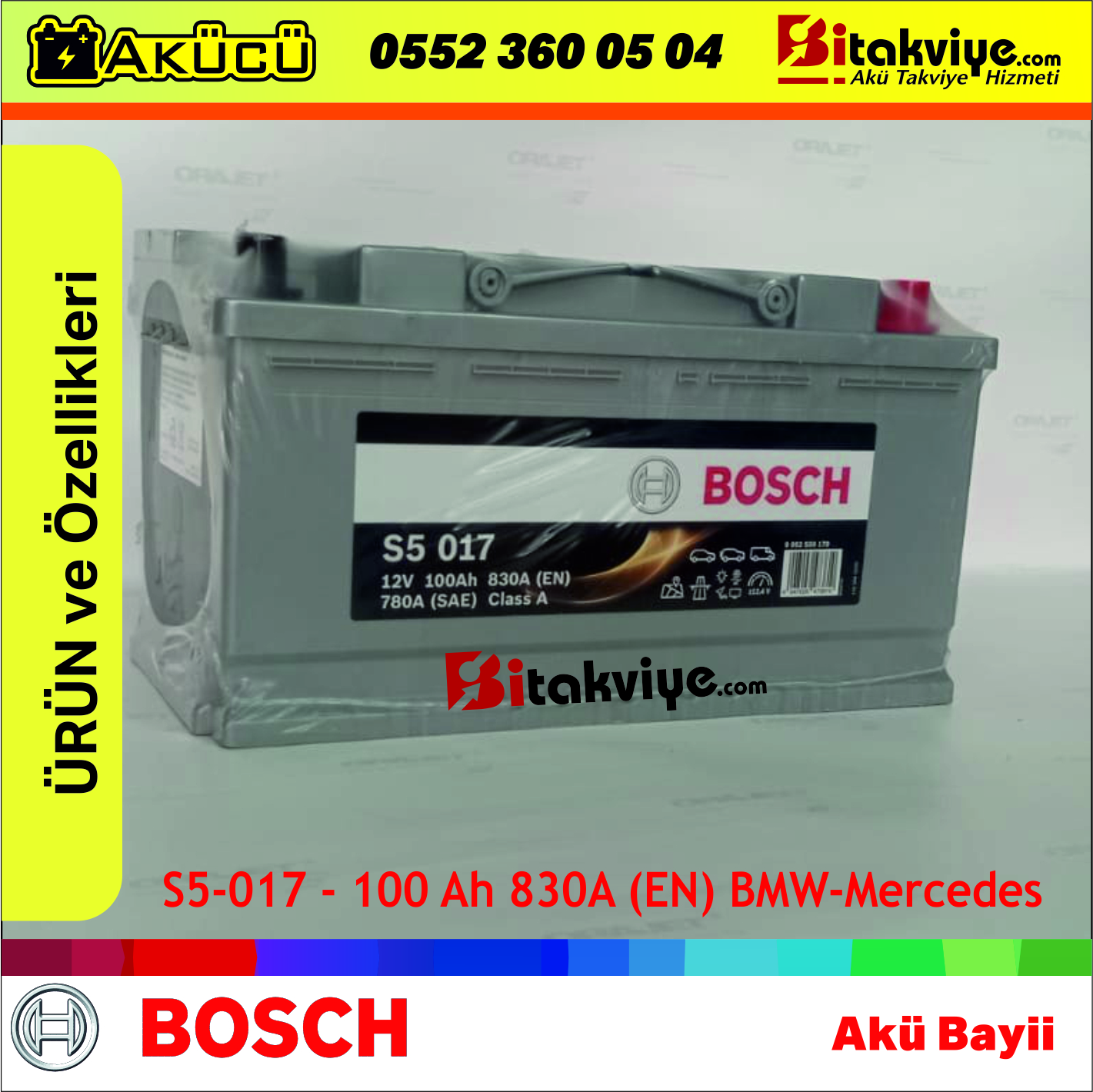Bosch S5 100Ah – Mercedes / BMW Aküsü